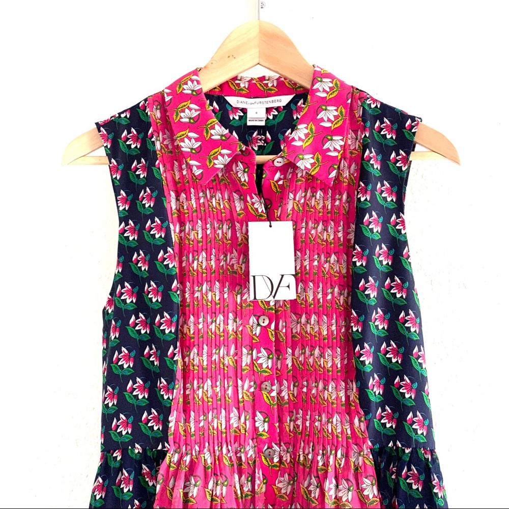 SOLD NWT DVF Nieves silk shirt dress - Picture 6 of 8